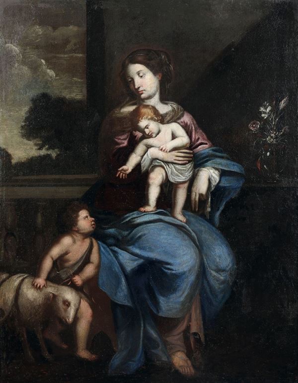Scuola italiana del XVII secolo Madonna con Bambino e San Giovannino