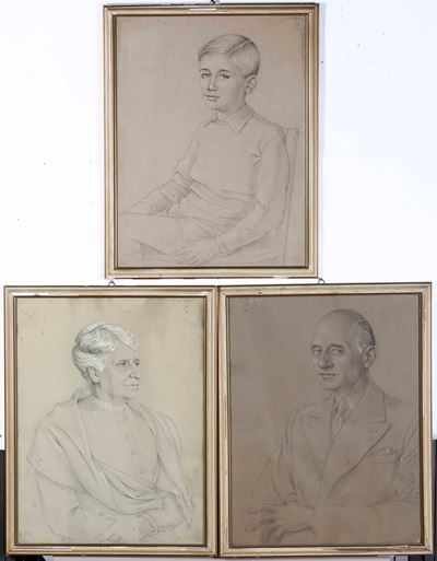 Fr, Tre disegni, 1944: Ritratto di fanciullo, Signora anziana, Gentiluomo