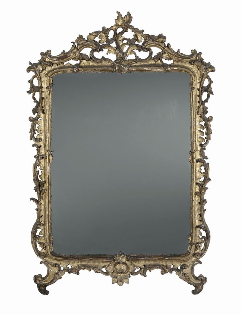 Specchiera in legno intagliato e dorato, Genova XVIII secolo  - Asta Dimore Italiane - Cambi Casa d'Aste