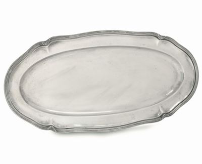 Piatto da Servizio Ovale in Argento, Argenteria Italiana del XX Secolo