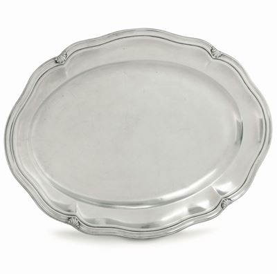 Piatto da Servizio Ovale in Argento. Argenteria Italiana del XX Secolo