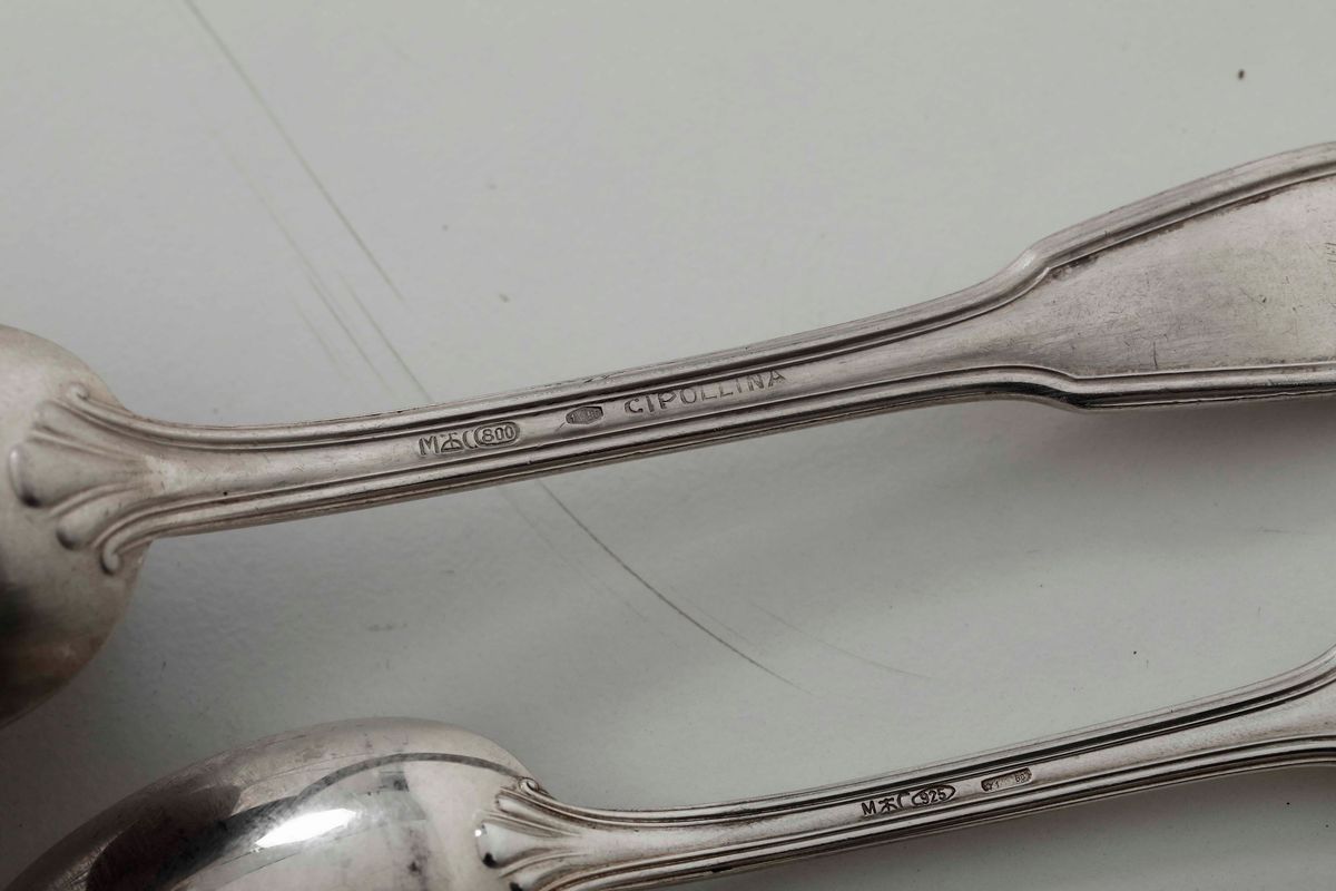 Servizio di Posate in Argento da Dodici, Argenteria Italiana del XX Secolo