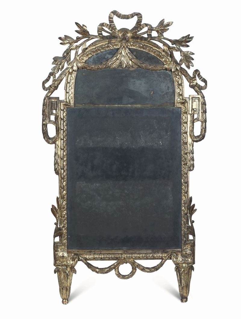 Specchiera in legno intagliato e dorato, fine XVIII secolo  - Auction Italian Dwellings - Cambi Casa d'Aste