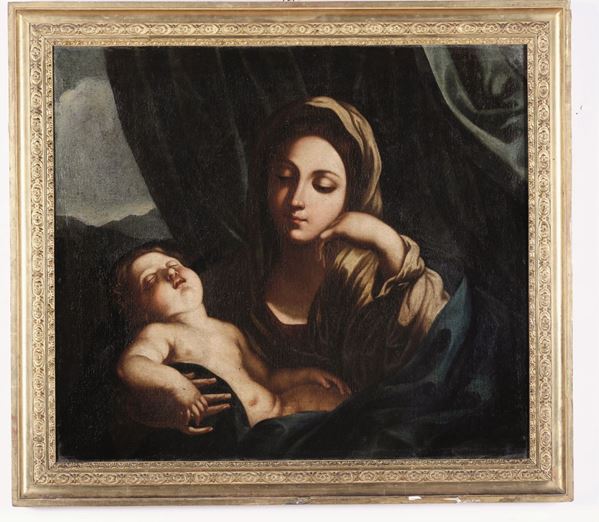 Scuola romana del XVIII secolo Madonna con Bambino