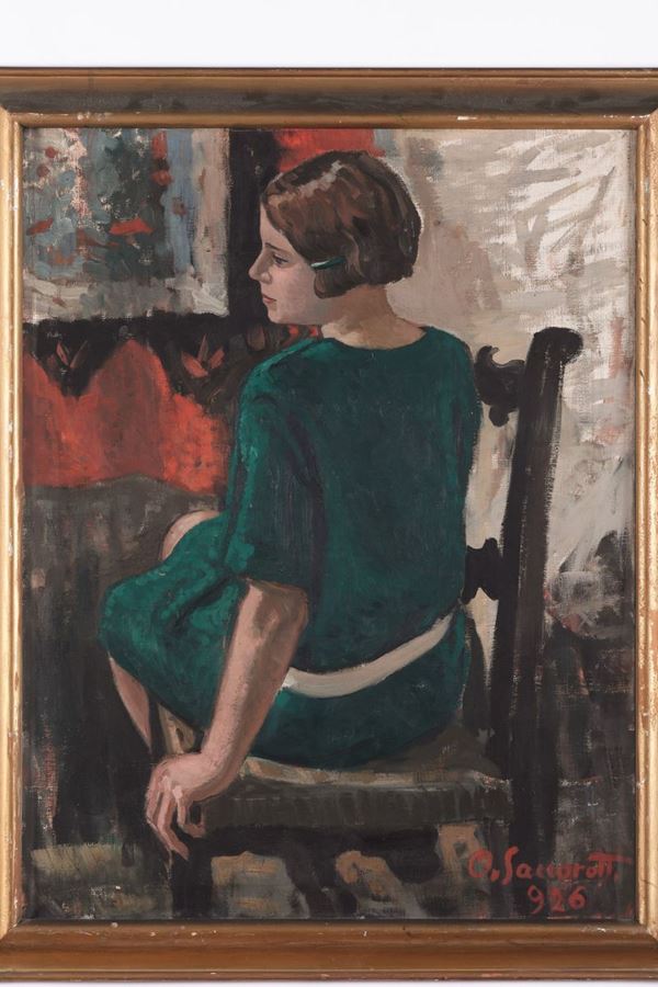 Oscar Saccorotti (1898 - 1986) Donna di spalle, 1926