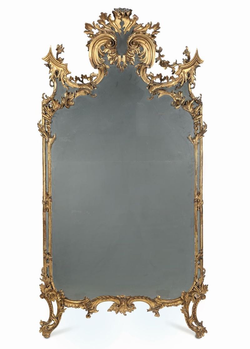 Specchiera in legno intagliato e dorato, XVIII secolo  - Asta Dimore Italiane - Cambi Casa d'Aste