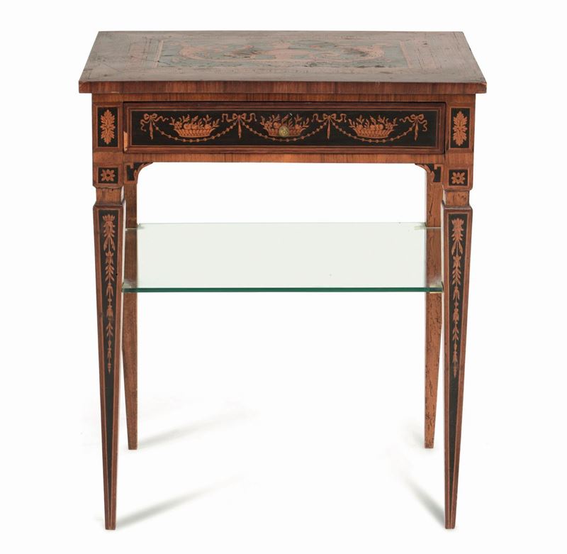 Tavolino in stile Luigi XVI ad un cassetto  - Asta Arredi da dimore italiane  | Cambi Time - Cambi Casa d'Aste