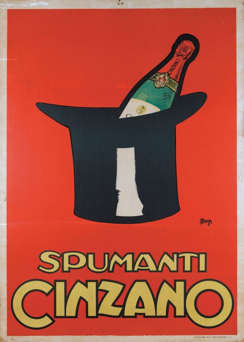 Giovanni Magagnoli (1878-1933) SPUMANTI CINZANO  - Auction Posters - Cambi Casa d'Aste