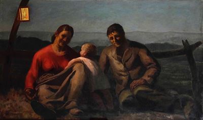 Alberto Helios Gagliardo (1893-1987)riposo di Contadini