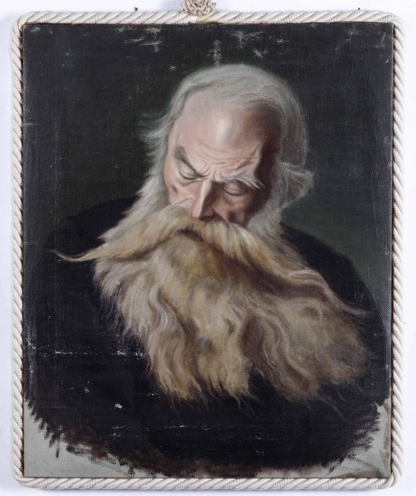 Pittore del XIX secolo Volto di anziano con barba