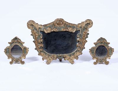 Lotto di Cartaglorie in Legno Intagliato, Laccato e Dorato, XVIII-XIX Secolo