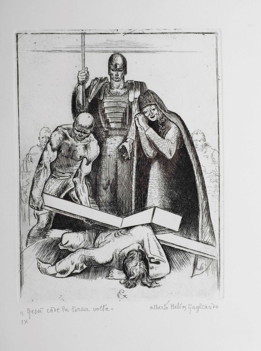 Gagliardo Alberto Heliosxiv Stazioni della Via Crucis Incise All'acquaforte da Alberto Helios Gag...