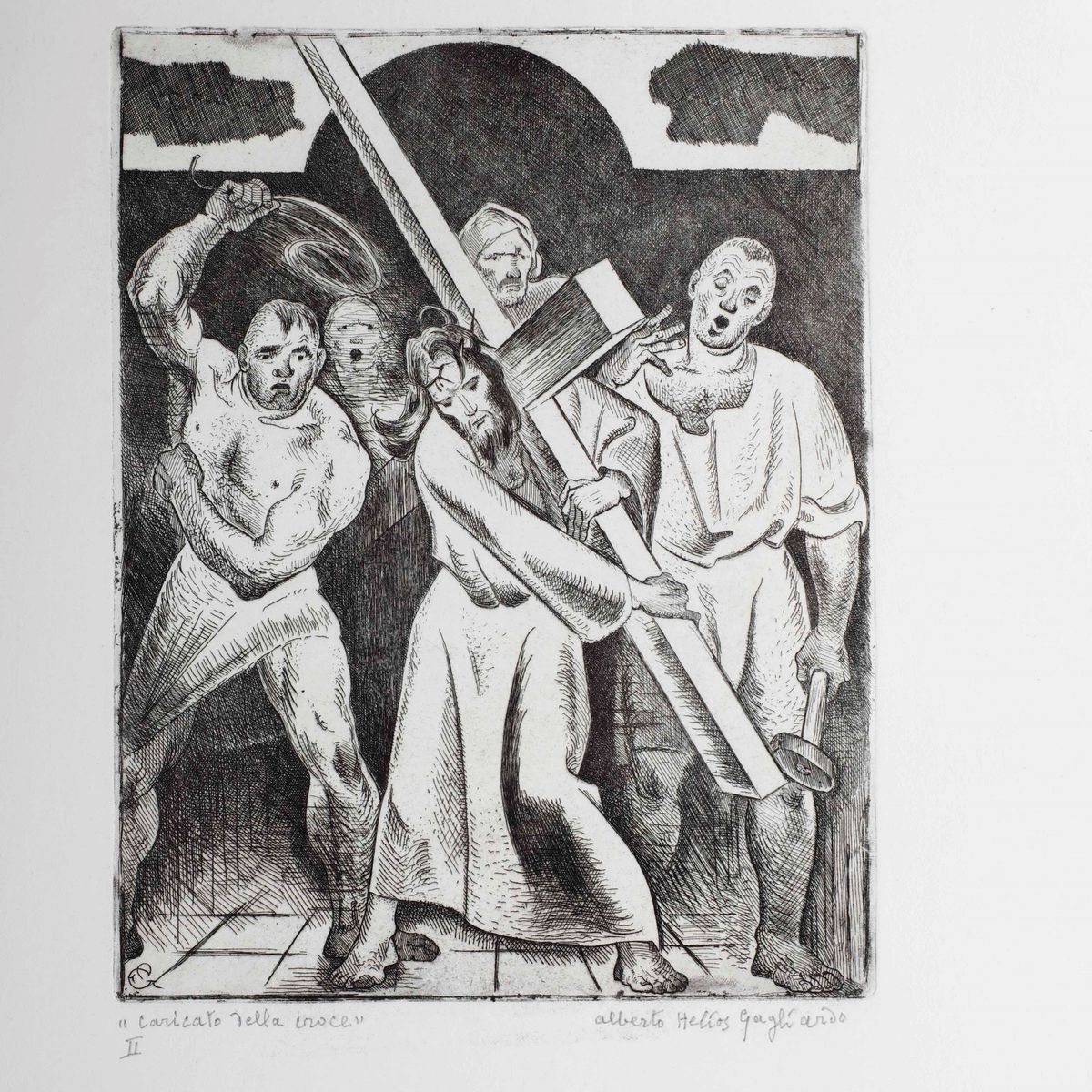 Gagliardo Alberto Heliosxiv Stazioni della Via Crucis Incise All'acquaforte da Alberto Helios Gag...