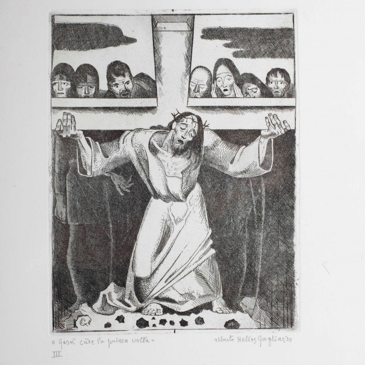Gagliardo Alberto Heliosxiv Stazioni della Via Crucis Incise All'acquaforte da Alberto Helios Gag...
