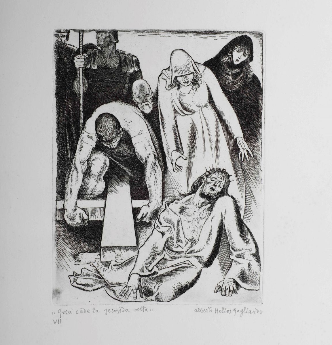Gagliardo Alberto Heliosxiv Stazioni della Via Crucis Incise All'acquaforte da Alberto Helios Gag...