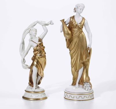 Due Figurine Doccia, Manifattura Ginori, Prima Metà del XX Secolo