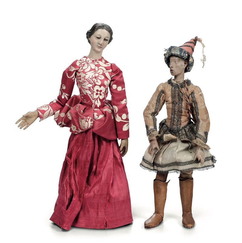 Dama e paggio. Arte presepiale genovese del XVIII-XIX secolo  - Asta Scultura - Cambi Casa d'Aste