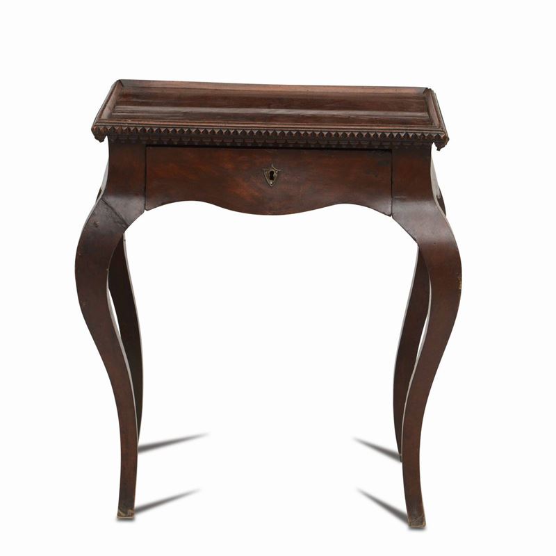 Tavolino in legno ad un cassetto, XIX secolo  - Auction Antiques January | Time Auction - Cambi Casa d'Aste