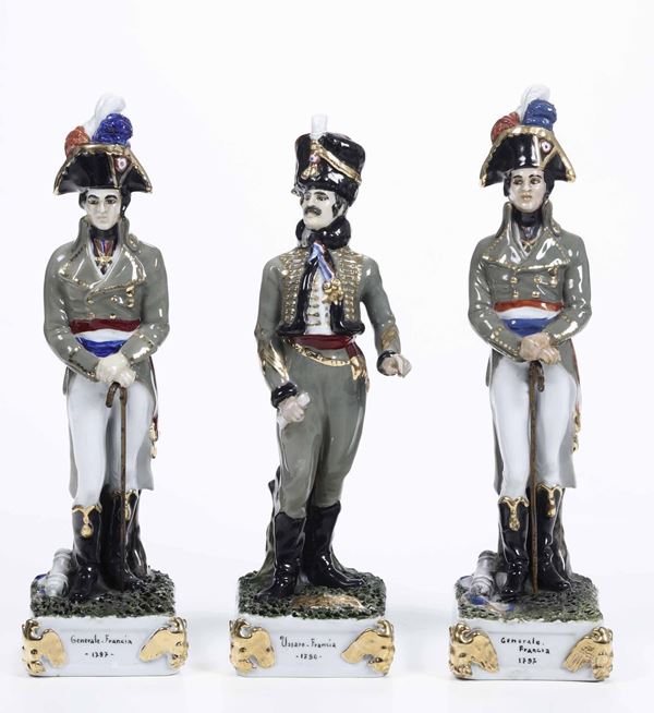 Tre figurine di soldati, XX secolo