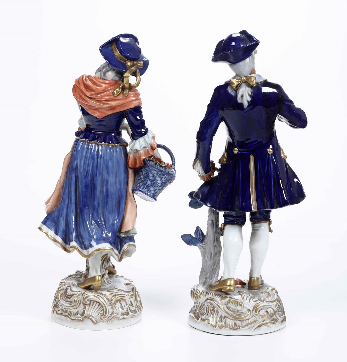 Coppia di Figurine in Abiti Settecenteschi Germania, Turingia, Rudolstadt, XX Secolo
