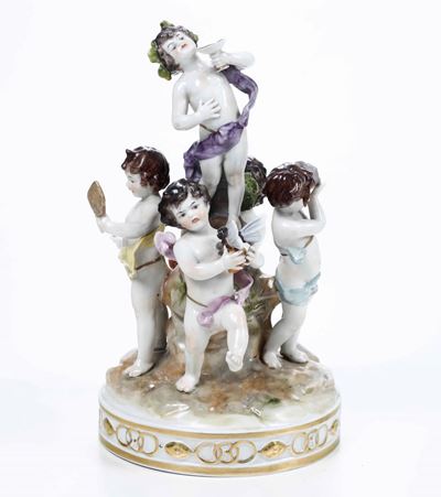 Gruppo Composto da Cinque Putti Germania, Turingia, Rudolstadt, Prima Metà del XX Secolo
