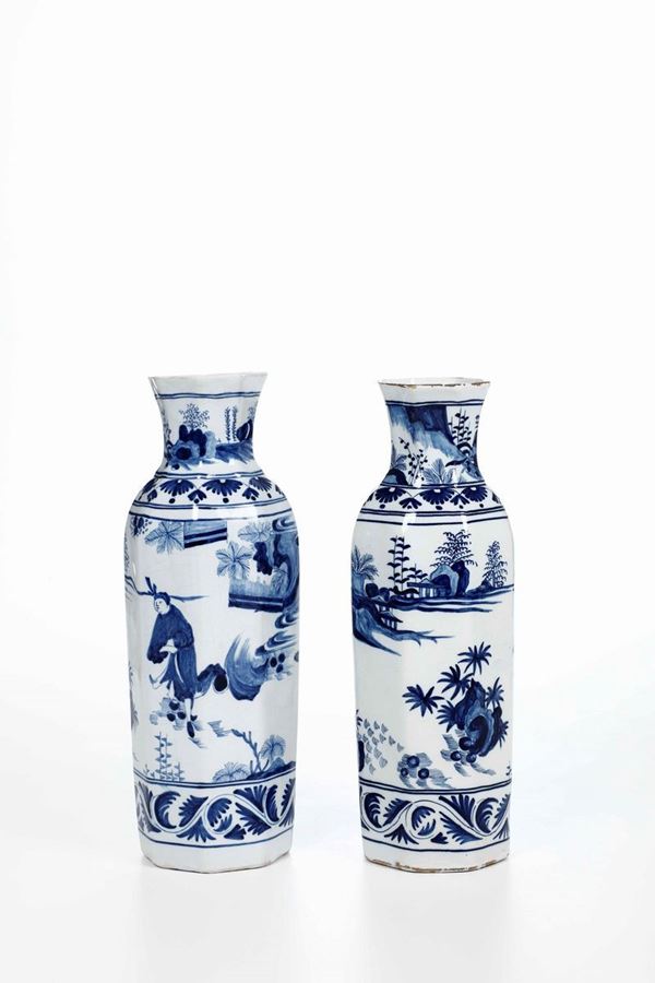 Coppia di vasi Probabilmente Delft, XIX o XX secolo