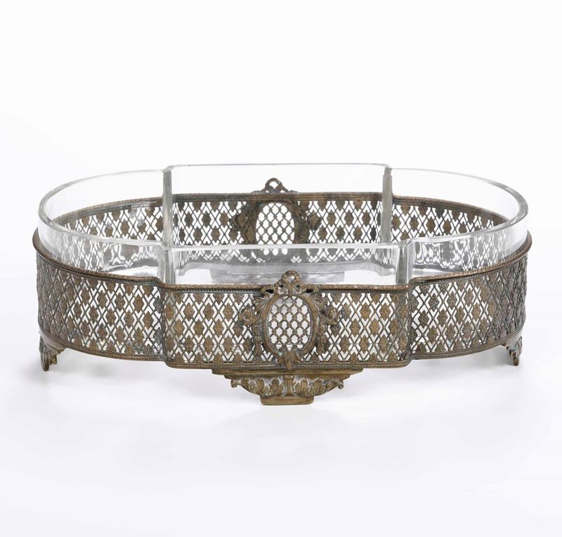 Centrotavola in cristallo e bronzo dorato XIX - XX secolo  - Auction Ceramics | Timed Auction - Cambi Casa d'Aste