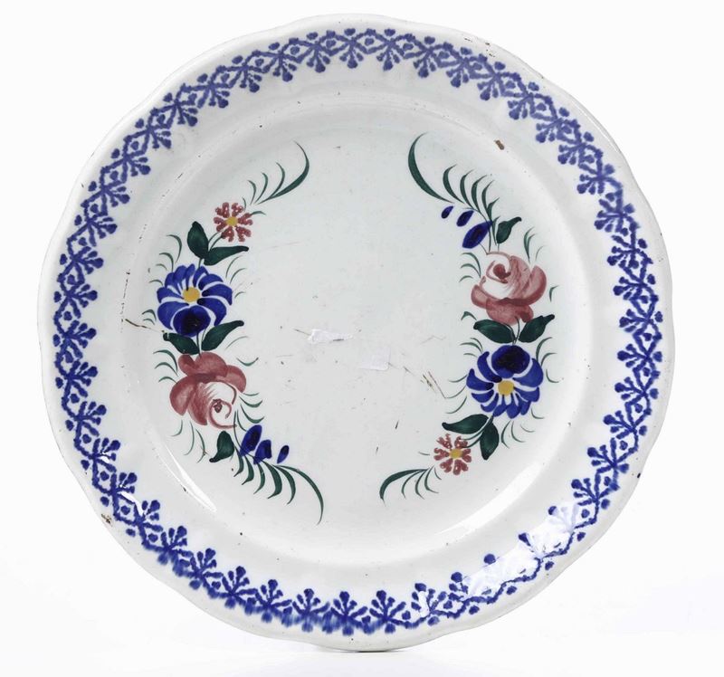 Piatto Mondovì, Manifattura Gabutti Chiusa Pesio, verso la fine del XIX secolo  - Auction Ceramics | Timed Auction - Cambi Casa d'Aste