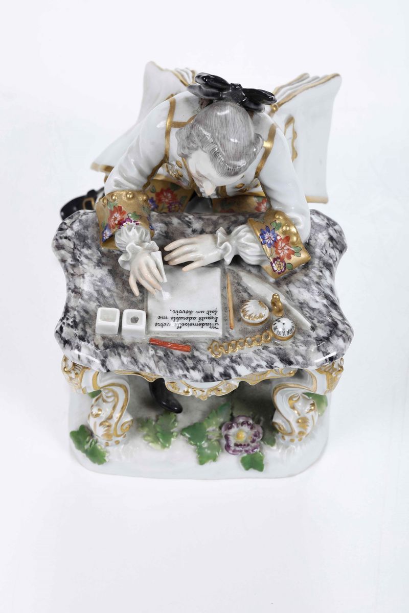 Figurina “schreibender Kavalier” Meissen, 1910