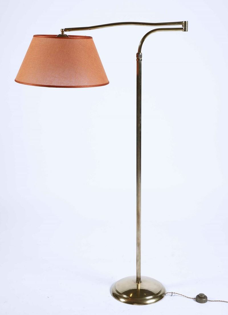 Lampada da terra con paralume arancione  - Auction Antiques | Time Auction - Cambi Casa d'Aste