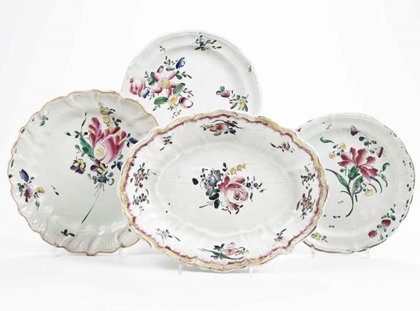 Due piatti. Lodi, manifattura Ferretti, seconda metà XVIII secolo.
