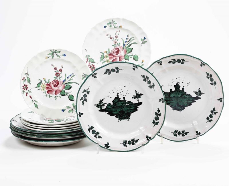 Sei piatti e sei piattini  - Auction Ceramics | Cambi Time - I - Cambi Casa d'Aste