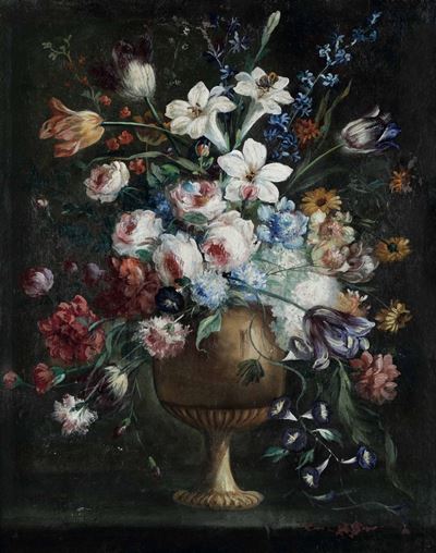 Scuola Italiana del XVIII Secolonature Morte con Vasi di Fiori