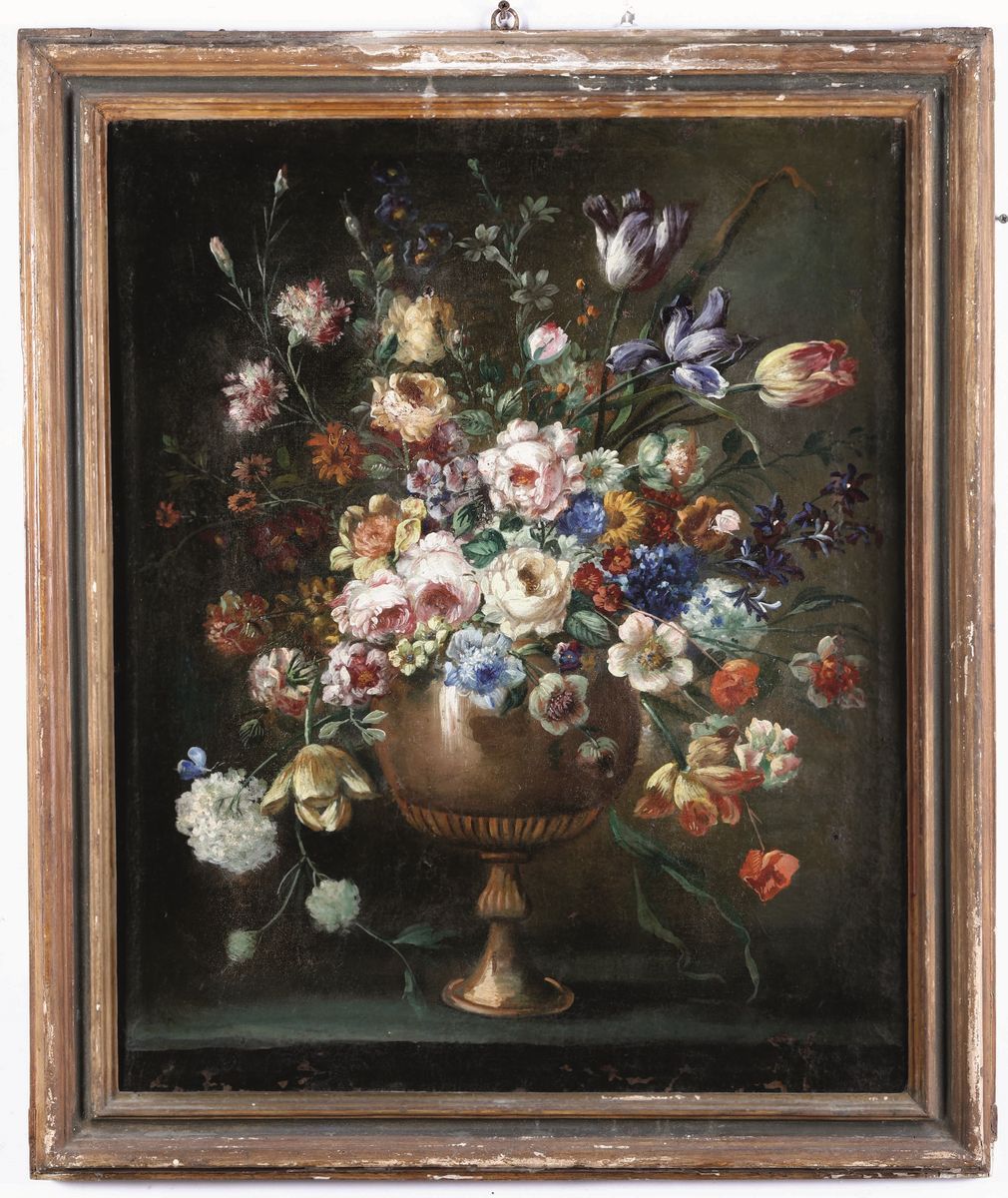 Scuola Italiana del XVIII Secolonature Morte con Vasi di Fiori