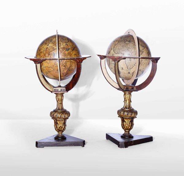 Coppia di globi celeste e terrestre. Roma, 1632-1636, Matthaus Greuter (1566-1638)