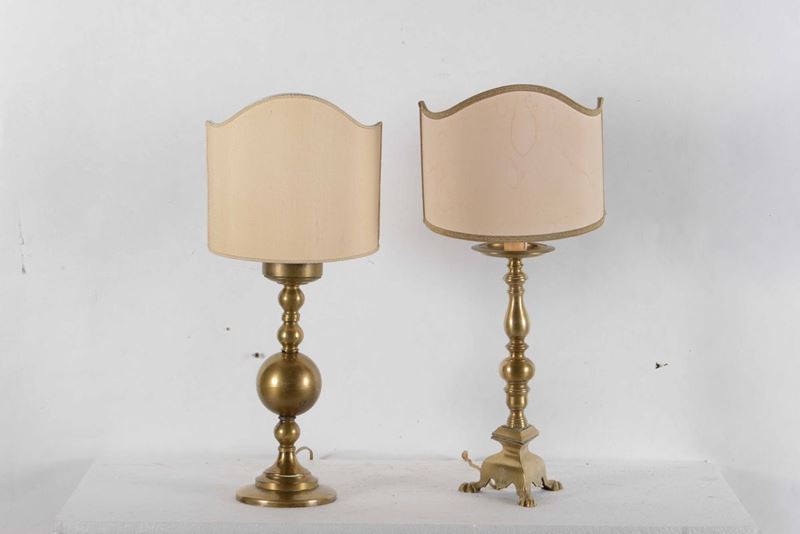 Due candelieri in metallo dorato  - Auction Fine Art January | Cambi Time - Cambi Casa d'Aste