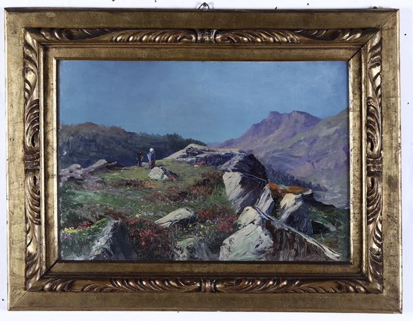 Leonardo Roda (1868-1933) Paesaggio montano