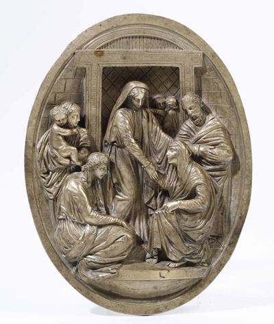 Artista del XIX Secoloplacca in Bronzo con Episodio Biblico