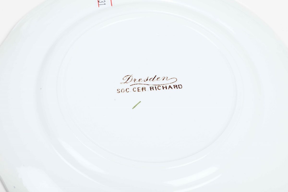 Servizio da Tavola “dresden” Milano, Società Ceramica Richard, Verso la Fine del XIX Secolo