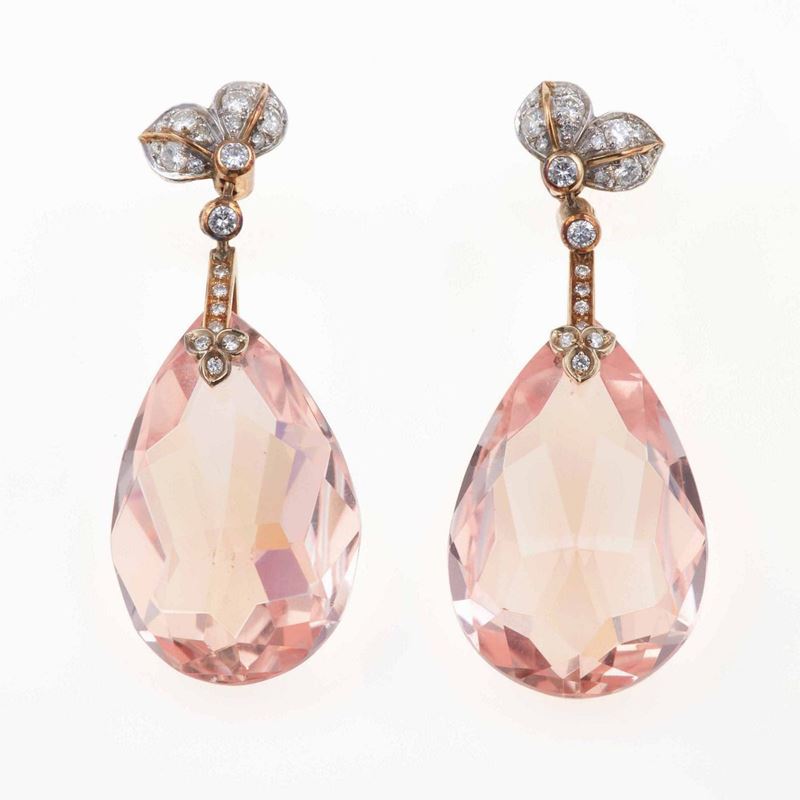 Orecchini con diamanti e quarzi sintetici  - Auction Fine Jewels - III - Cambi Casa d'Aste