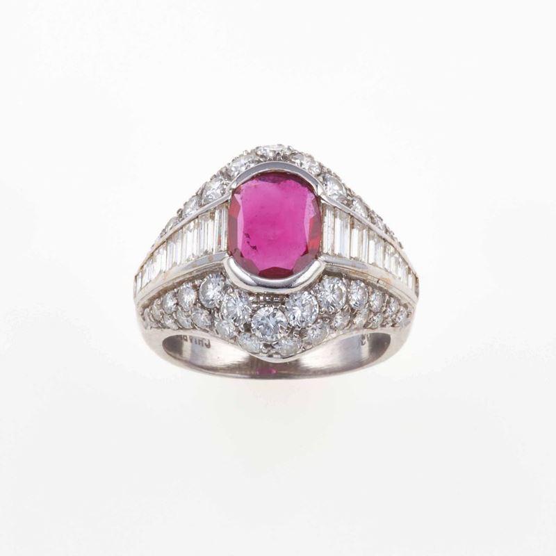 Chiappe. Anello con rubino birmano di ct 0.80 circa  - Auction Fine Jewels - III - Cambi Casa d'Aste