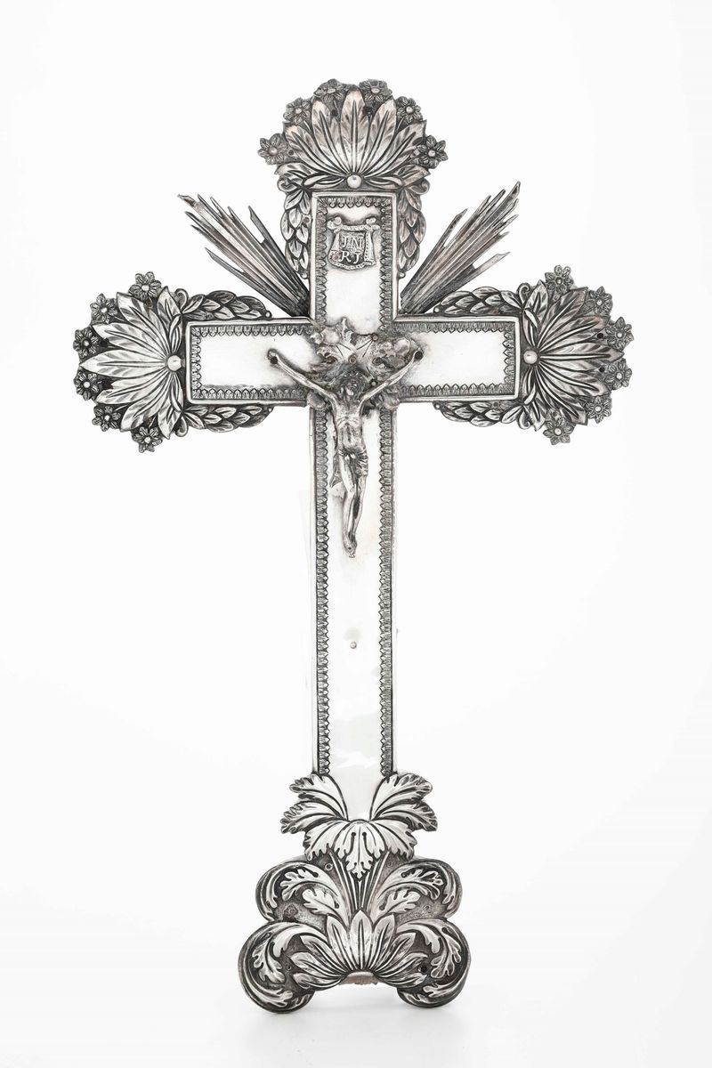 Crocifissione  Lamina in argento Argentiere del XIX secolo  - Asta Scultura e Oggetti d'Arte | Cambi Time - Cambi Casa d'Aste