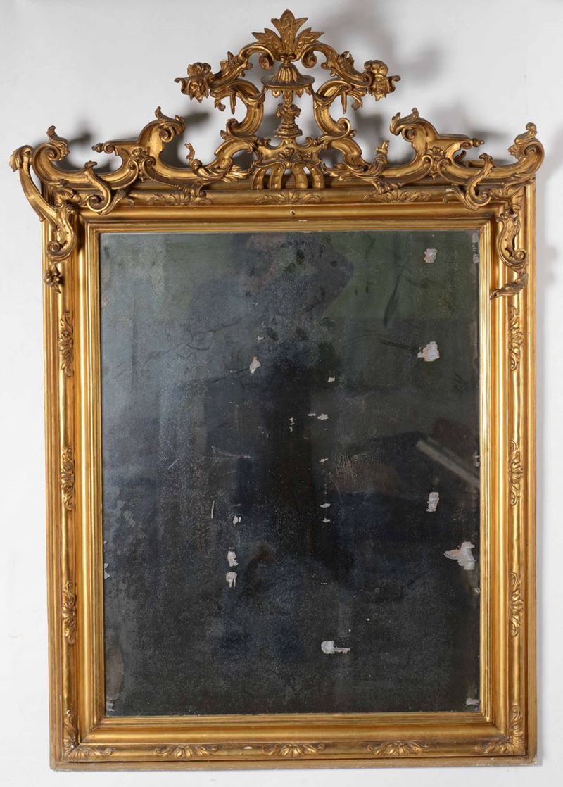 Specchiera dorata in stile Luigi XIV, XX secolo  - Auction Antiques | Cambi Time - Cambi Casa d'Aste
