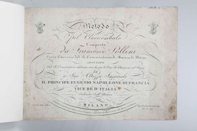 Pollini Francescometodo per il Clavicembalo... Milano, Ricordi, 1811.
