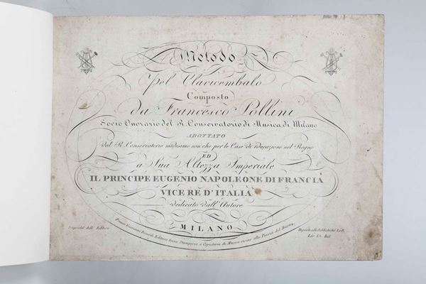 Pollini Francesco Metodo per il clavicembalo... Milano, Ricordi, 1811.