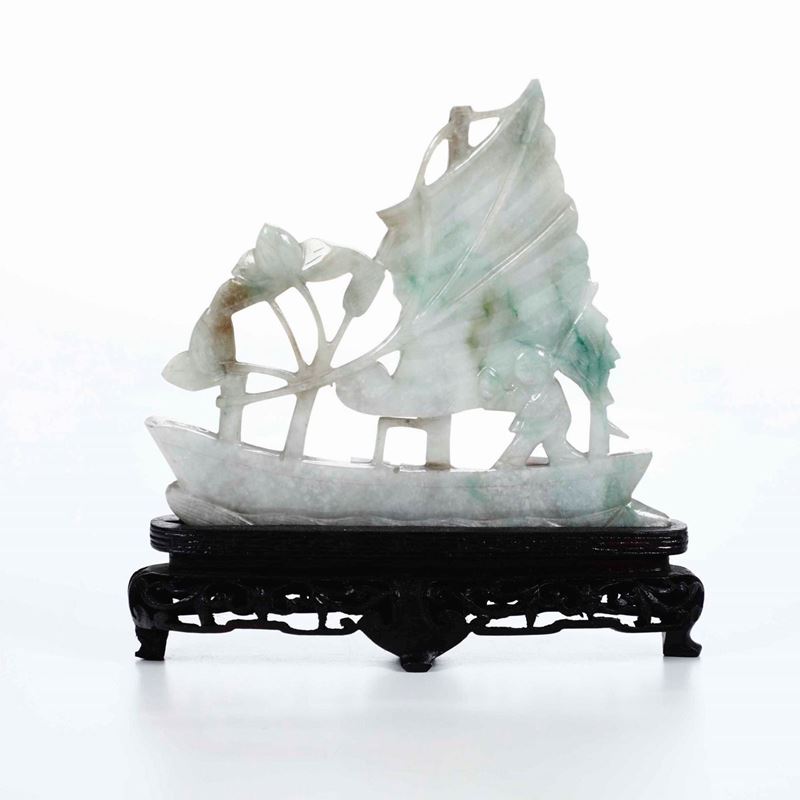 A jadeite group, China, Qing Dynasty, 1800s  - Auction Fine Chinese Works of Art - I - Cambi Casa d'Aste