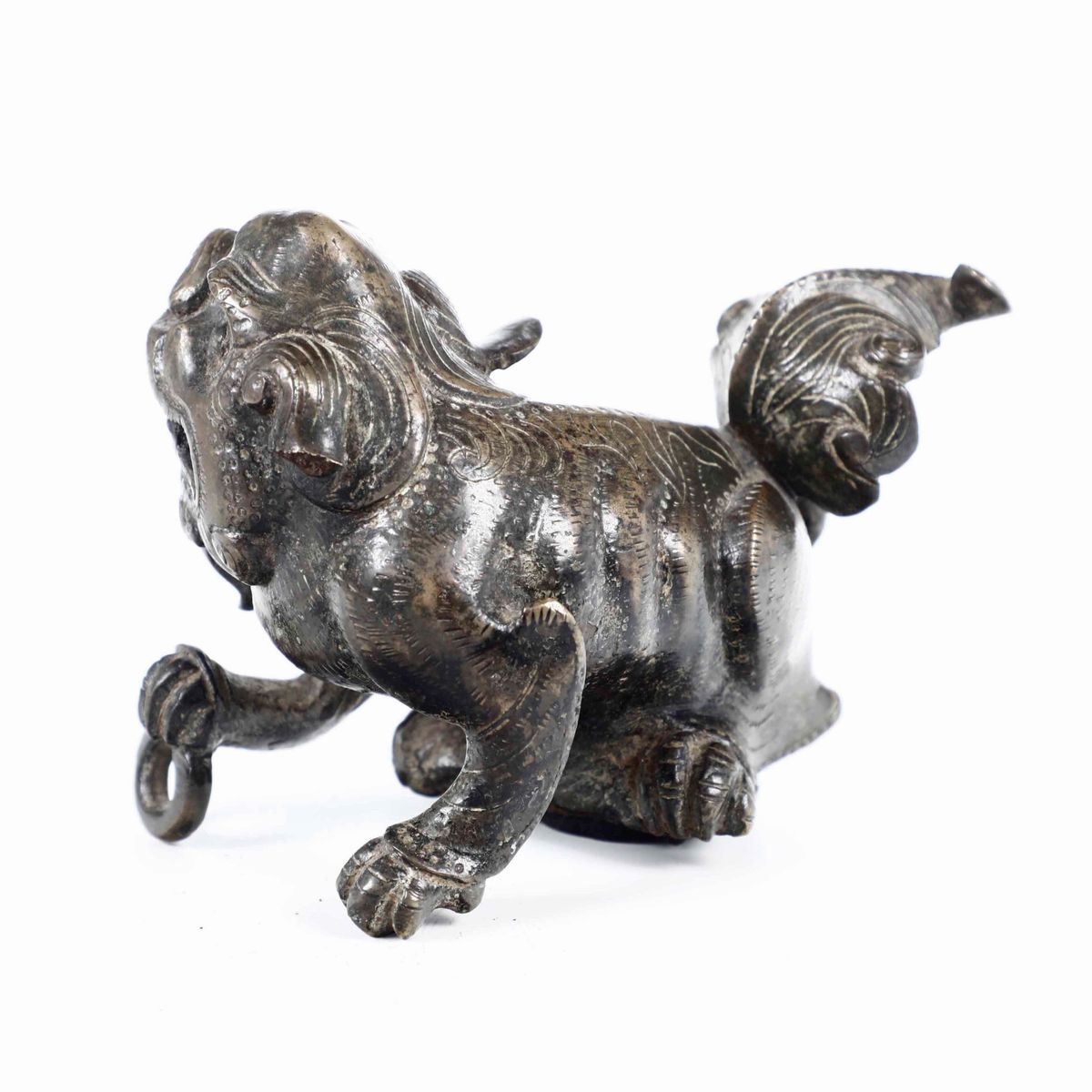 Figura di Cane di Pho in Bronzo, Cina, Dinastia Ming, XVII Secolo