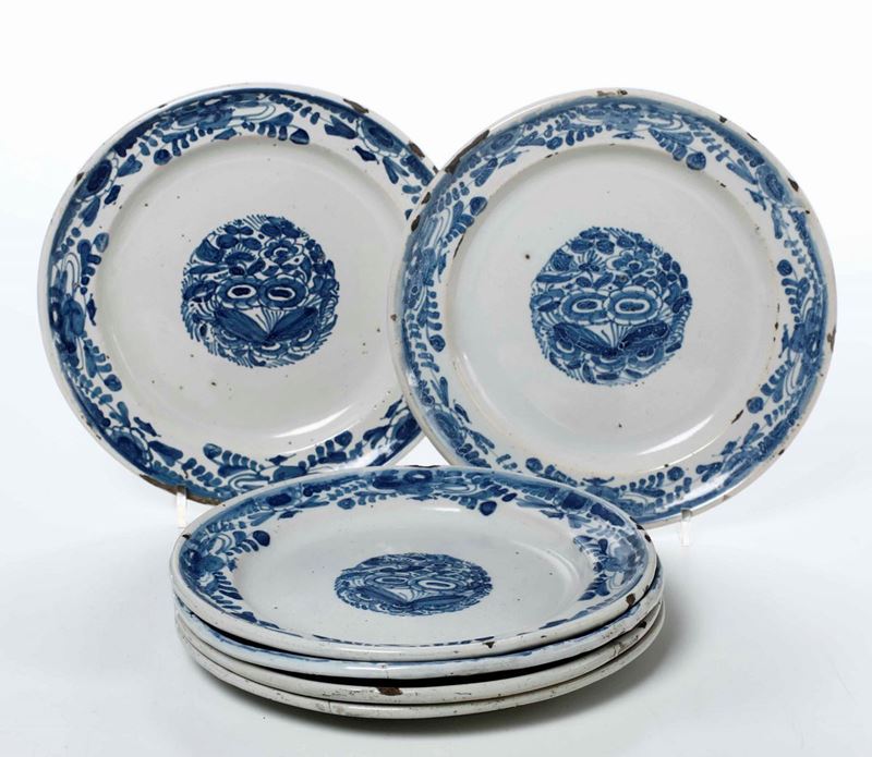 Sei piatti Nove, Manifattura di Giovan Battista Antonibon, 1728-1738  - Auction Ceramics | Cambi Time - Cambi Casa d'Aste