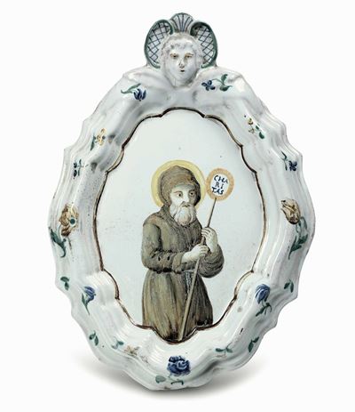 Targa Devozionale con “san Francesco di Paola” Castelli, Probabilmente Bottega di Silvio De Marti...