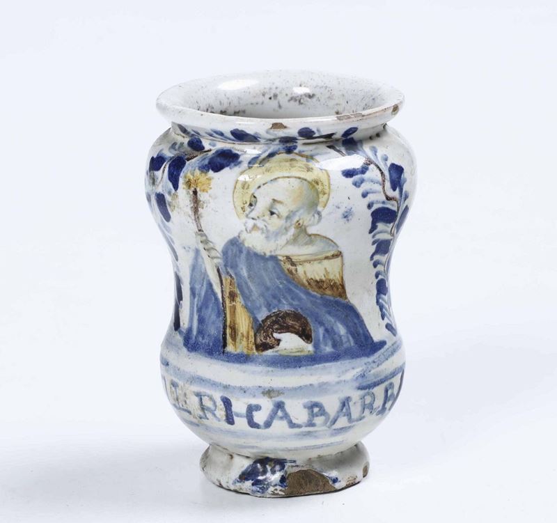 Albarello Castelli o Napoli, fine del XVII - inizio del XVIII secolo  - Auction Ceramics | Timed Auction - Cambi Casa d'Aste